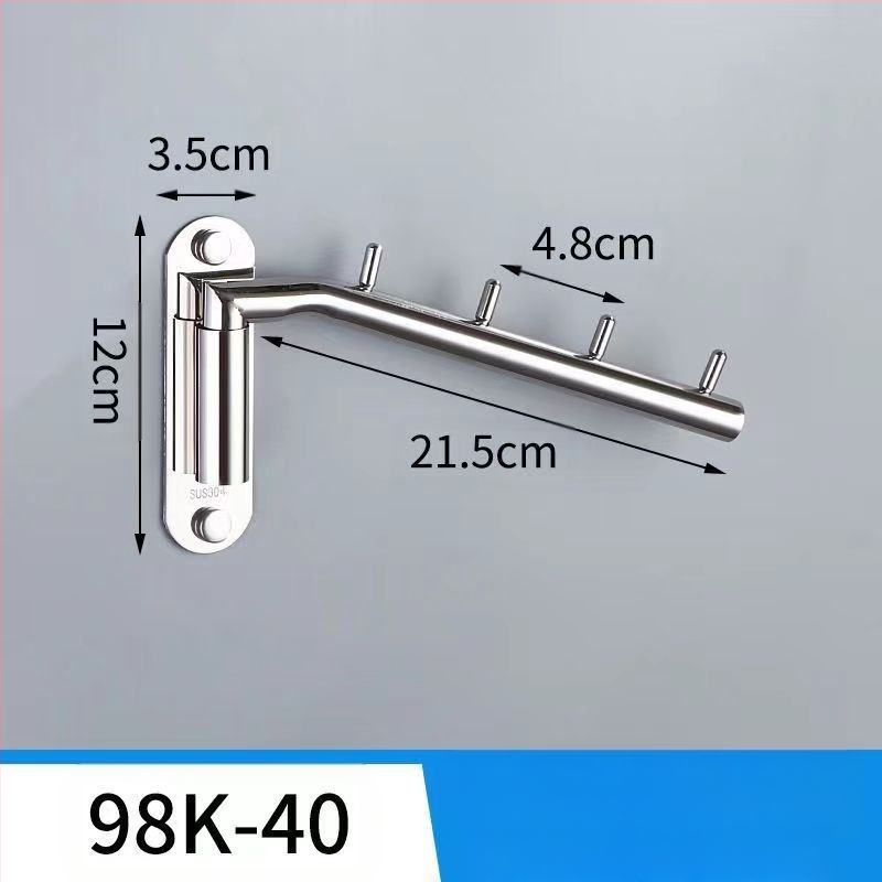 304 nerūdijančio plieno pakabinamų drabužių džiovykla, sieninis montavimas, vienpolio strypo, sulankstomas, balkono šoninis tvirtinimas