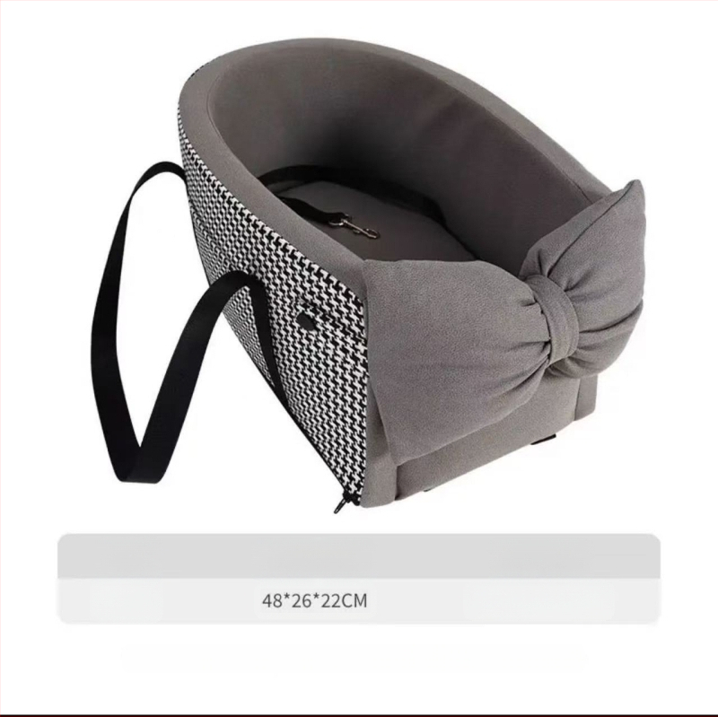 Automobilio sėdynės pagalvė mažiems gyvūnams, priekinė sėdynė, PU medžiaga, languotas raštas, vidutinio minkštumo