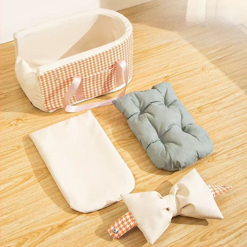 Automobilio sėdynės pagalvė mažiems gyvūnams, priekinė sėdynė, PU medžiaga, languotas raštas, vidutinio minkštumo