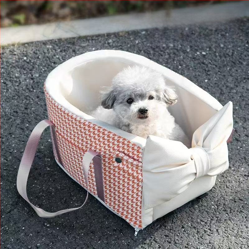 Automobilio sėdynės pagalvė mažiems gyvūnams, priekinė sėdynė, PU medžiaga, languotas raštas, vidutinio minkštumo