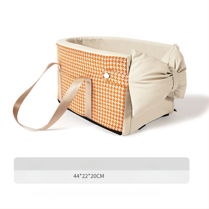 Automobilio sėdynės pagalvė mažiems gyvūnams, priekinė sėdynė, PU medžiaga, languotas raštas, vidutinio minkštumo