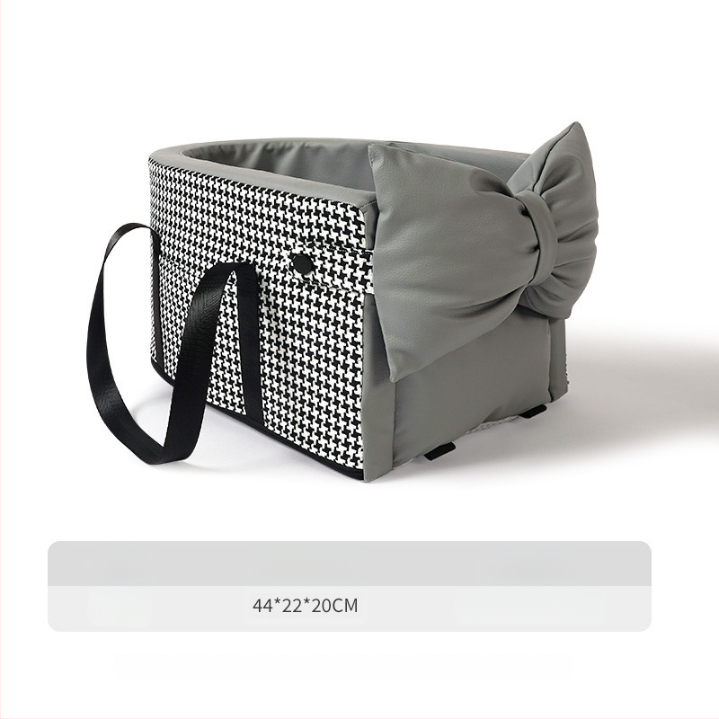 Automobilio sėdynės pagalvė mažiems gyvūnams, priekinė sėdynė, PU medžiaga, languotas raštas, vidutinio minkštumo