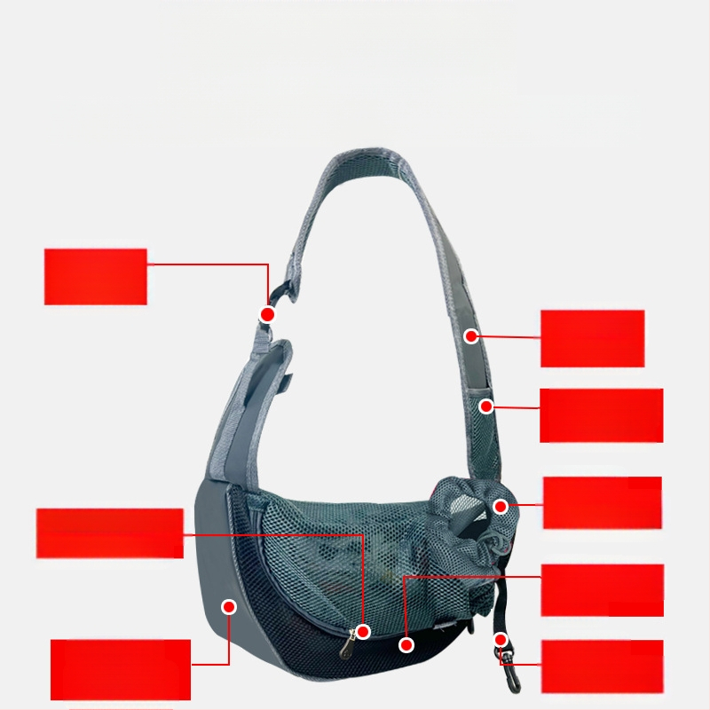 Tongbo minkšta PU gyvūnų krepšys katėms ir šunims – kvėpuojantis petinė krepšys pečių, 10 kg talpa