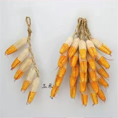 Vaisių ir daržovių vėrinė su kukurūzu, raudonąja paprika, česnaku ir dirbtiniais žemės riešutais – Kinų stiliaus dekoratyvinis aksesuaras namams ir restoranams (dovana bendraklasiams; Kalėdos; naujakuriams)