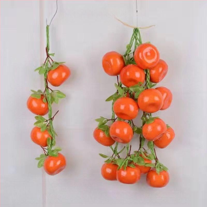 Vaisių ir daržovių vėrinė su kukurūzu, raudonąja paprika, česnaku ir dirbtiniais žemės riešutais – Kinų stiliaus dekoratyvinis aksesuaras namams ir restoranams (dovana bendraklasiams; Kalėdos; naujakuriams)