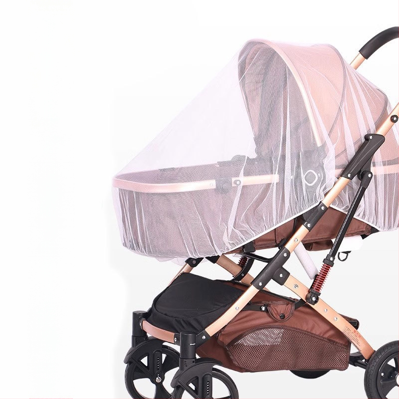 Mušām tīkls bērnu ratiem – pilns pārklājums, universāls, rāmis no stiklašķiedras caurulēm, aizsardzība pret mušām zīdaiņiem