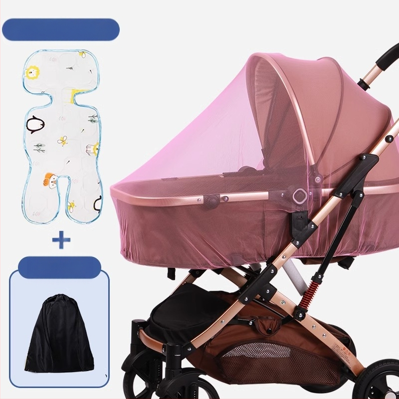 Mušām tīkls bērnu ratiem – pilns pārklājums, universāls, rāmis no stiklašķiedras caurulēm, aizsardzība pret mušām zīdaiņiem