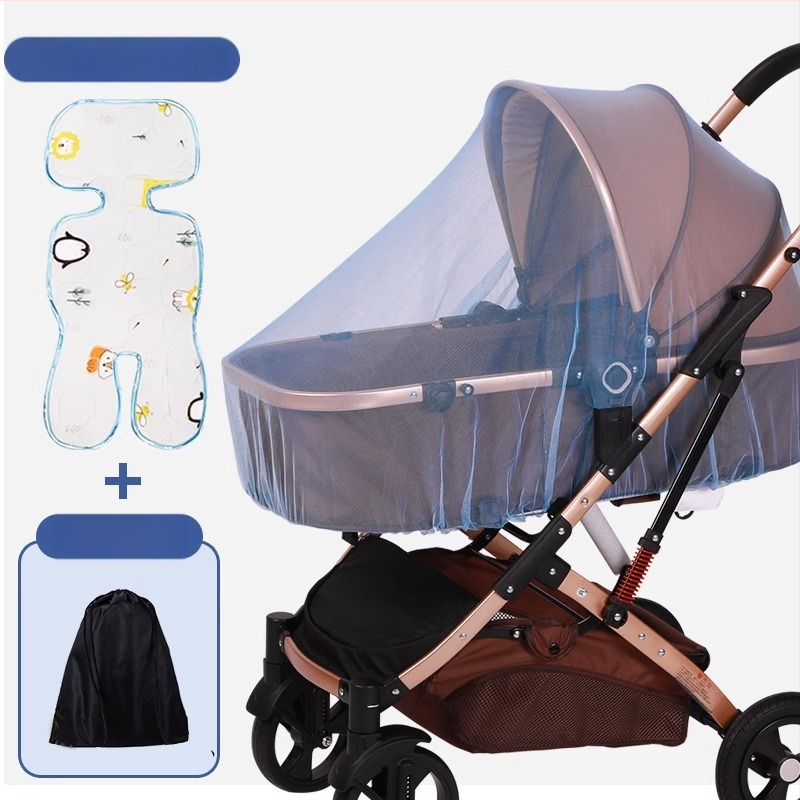 Mušām tīkls bērnu ratiem – pilns pārklājums, universāls, rāmis no stiklašķiedras caurulēm, aizsardzība pret mušām zīdaiņiem