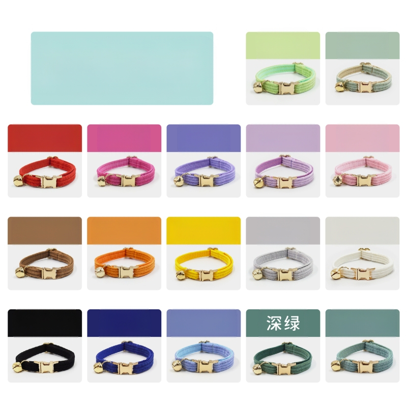 Katės kaklo apykaklė iš corduroy audinio, lazeriu graviruotas vardas, prekinis ženklas Thousand Years Old