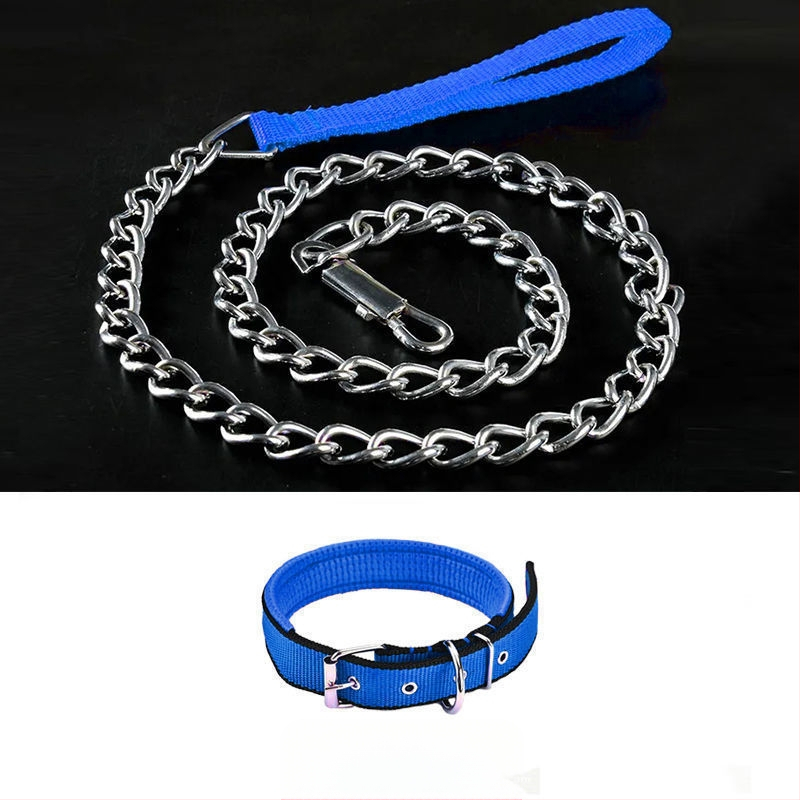 Кучешка каишка от желязна верига, устойчива на ухапвания, регулирана с автоматична катарама