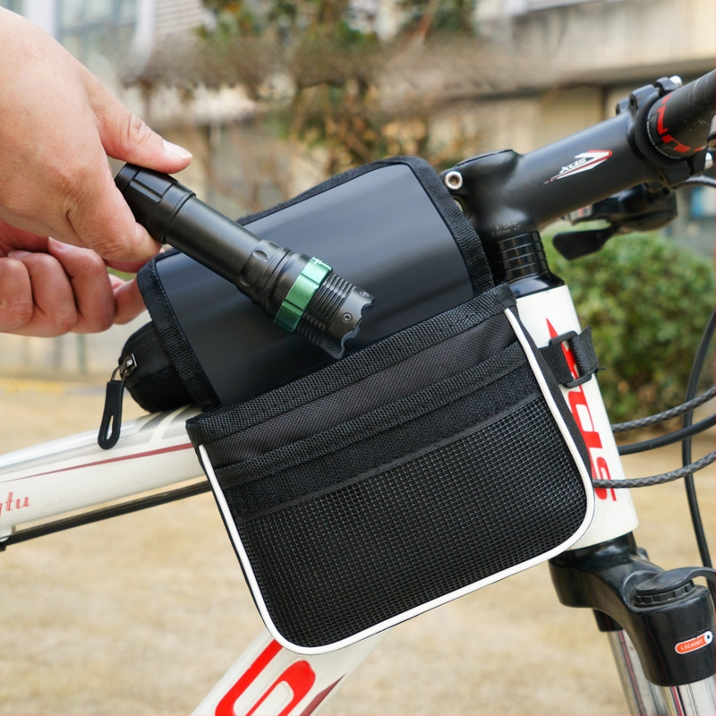 Kalnų dviratį krepšys su jutikliniu išmaniojo telefono kišenė, 2,2 L talpa, modelis HFG-0130, 600D rhombus audinys, Magic Knight/DemonKnights