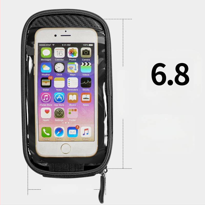 Kalnų dviratį krepšys su jutikliniu išmaniojo telefono kišenė, 2,2 L talpa, modelis HFG-0130, 600D rhombus audinys, Magic Knight/DemonKnights