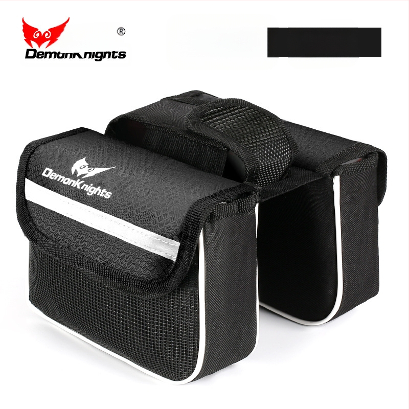 Kalnų dviratį krepšys su jutikliniu išmaniojo telefono kišenė, 2,2 L talpa, modelis HFG-0130, 600D rhombus audinys, Magic Knight/DemonKnights