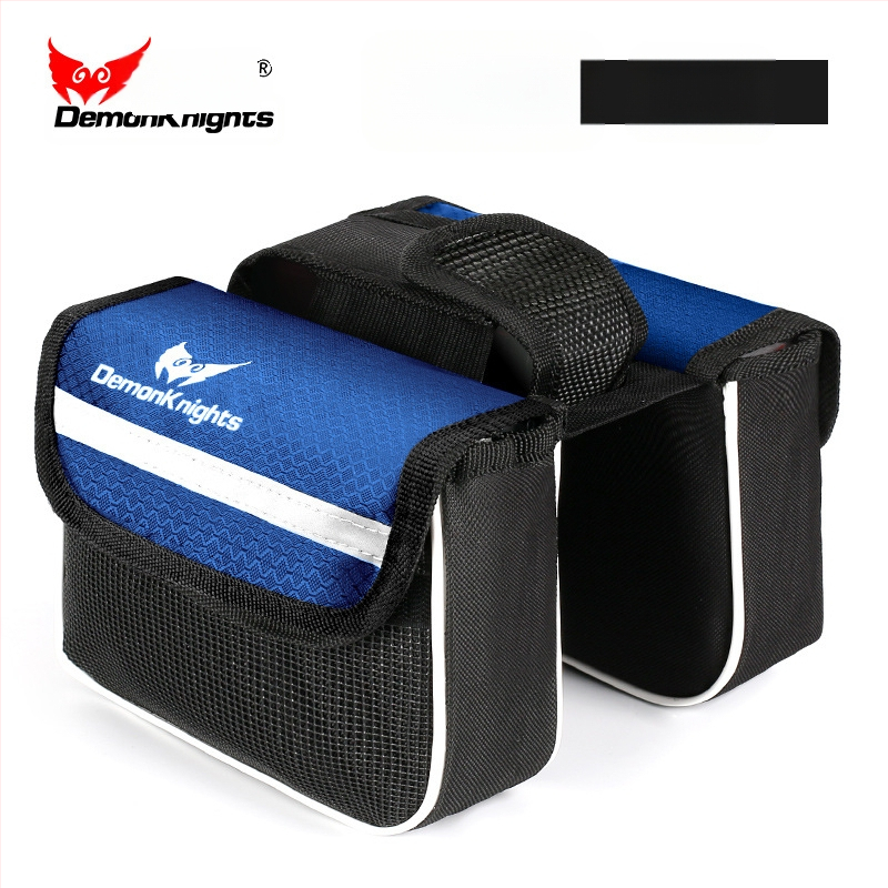 Kalnų dviratį krepšys su jutikliniu išmaniojo telefono kišenė, 2,2 L talpa, modelis HFG-0130, 600D rhombus audinys, Magic Knight/DemonKnights