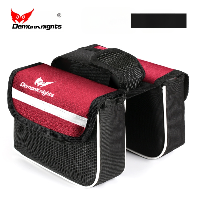 Kalnų dviratį krepšys su jutikliniu išmaniojo telefono kišenė, 2,2 L talpa, modelis HFG-0130, 600D rhombus audinys, Magic Knight/DemonKnights