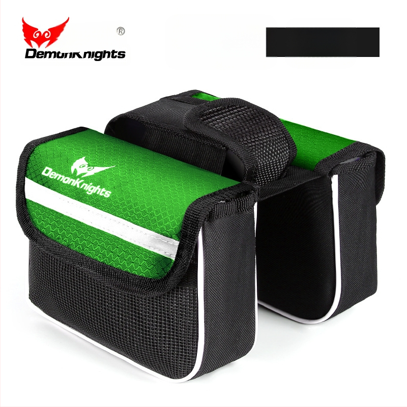 Kalnų dviratį krepšys su jutikliniu išmaniojo telefono kišenė, 2,2 L talpa, modelis HFG-0130, 600D rhombus audinys, Magic Knight/DemonKnights