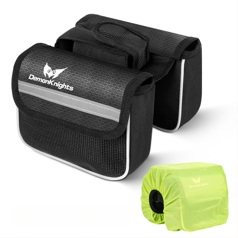 Kalnų dviratį krepšys su jutikliniu išmaniojo telefono kišenė, 2,2 L talpa, modelis HFG-0130, 600D rhombus audinys, Magic Knight/DemonKnights