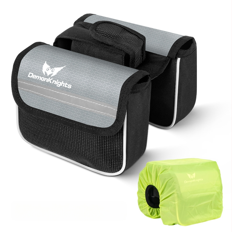 Kalnų dviratį krepšys su jutikliniu išmaniojo telefono kišenė, 2,2 L talpa, modelis HFG-0130, 600D rhombus audinys, Magic Knight/DemonKnights