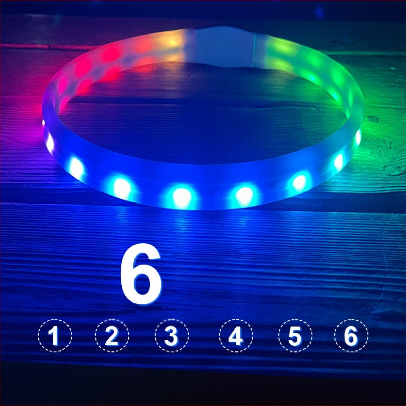 Chi weng Világító LED USB-töltővel tölthető nyakörv kutyáknak és macskáknak