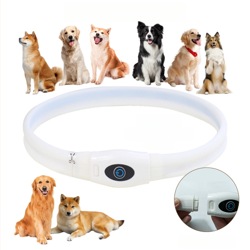 Chi weng Világító LED USB-töltővel tölthető nyakörv kutyáknak és macskáknak
