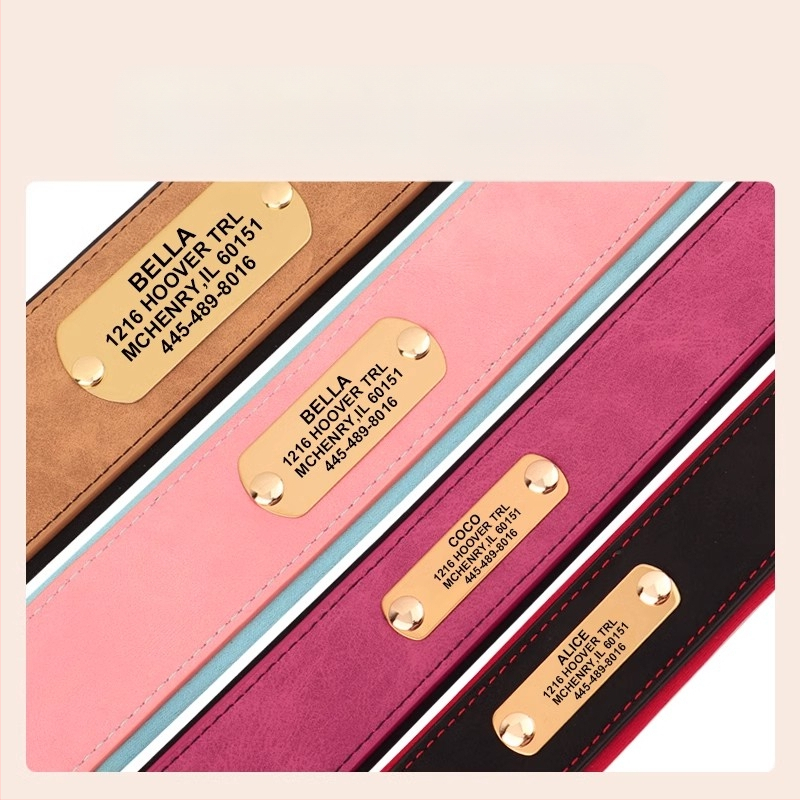 Graviruota šuns kaklo apykaklė su identifikacine plokštele — Mohair medžiaga, šunims, be prekės ženklo, be importo