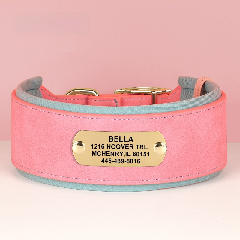 Graviruota šuns kaklo apykaklė su identifikacine plokštele — Mohair medžiaga, šunims, be prekės ženklo, be importo