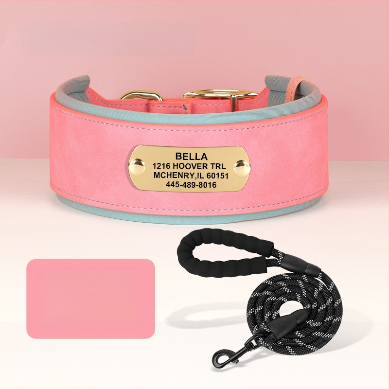 Graviruota šuns kaklo apykaklė su identifikacine plokštele — Mohair medžiaga, šunims, be prekės ženklo, be importo