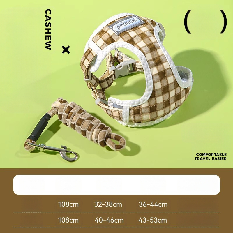 Katinės liemenė su pavadėliu – audinys, vest stiliaus, laukų pasivaikščiojimams