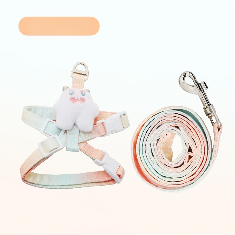 Katės vedimo virvė - neatsidaro, reguliuojamas krūtinės diržas, nailono virvė su lydinio ir ABS užraktais