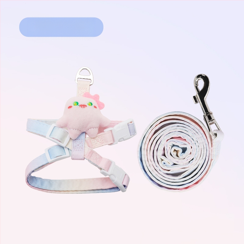 Katės vedimo virvė - neatsidaro, reguliuojamas krūtinės diržas, nailono virvė su lydinio ir ABS užraktais