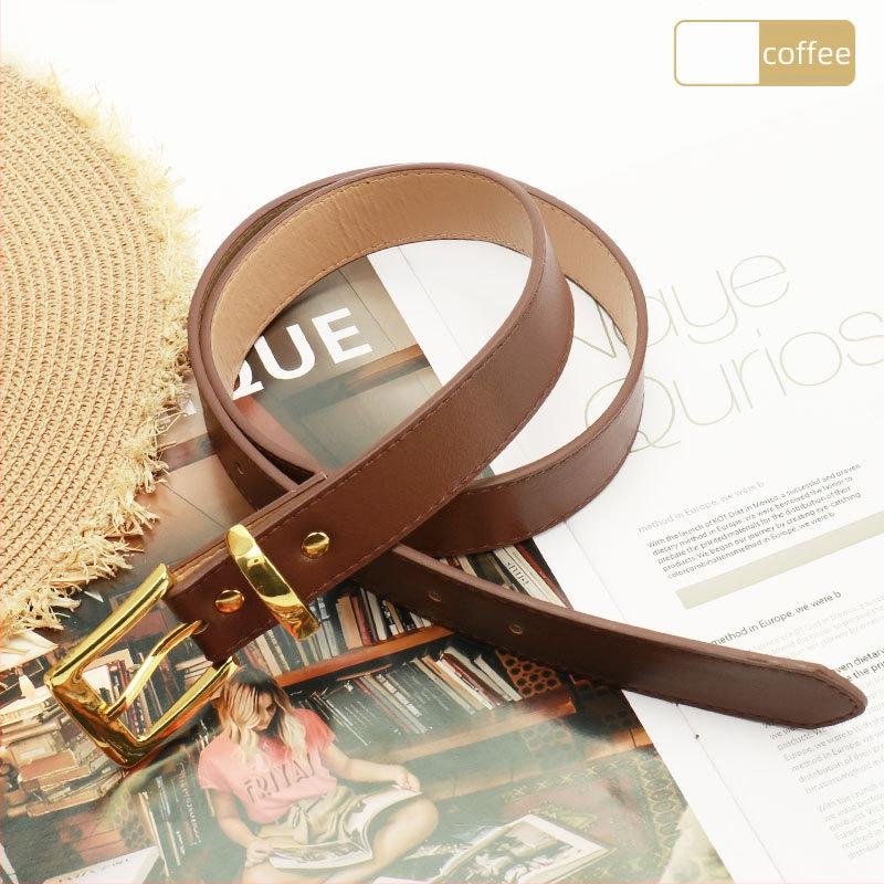 Moterų diržas - imitacinė oda, lydinio sagtis su smeigtuku, plotis 2,8 cm, elektroplatinė danga, universalus stilius