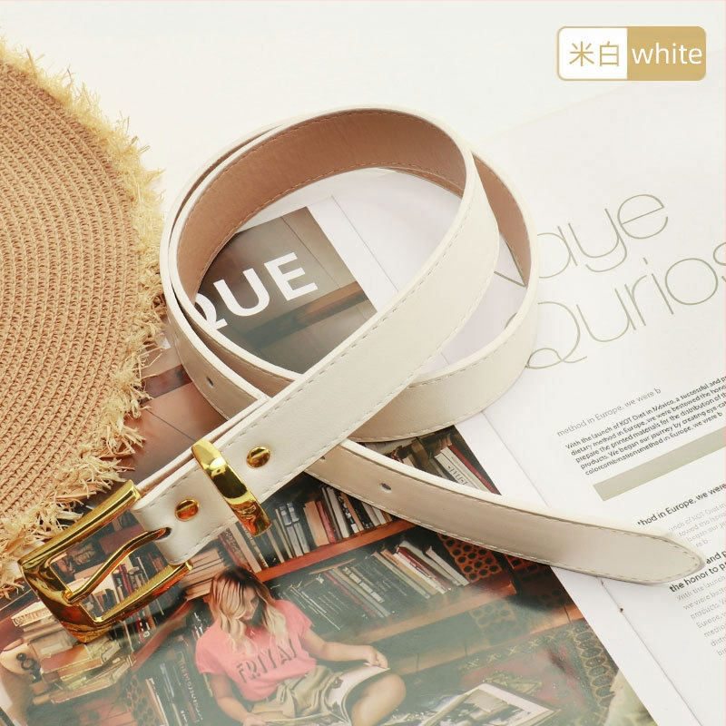 Moterų diržas - imitacinė oda, lydinio sagtis su smeigtuku, plotis 2,8 cm, elektroplatinė danga, universalus stilius