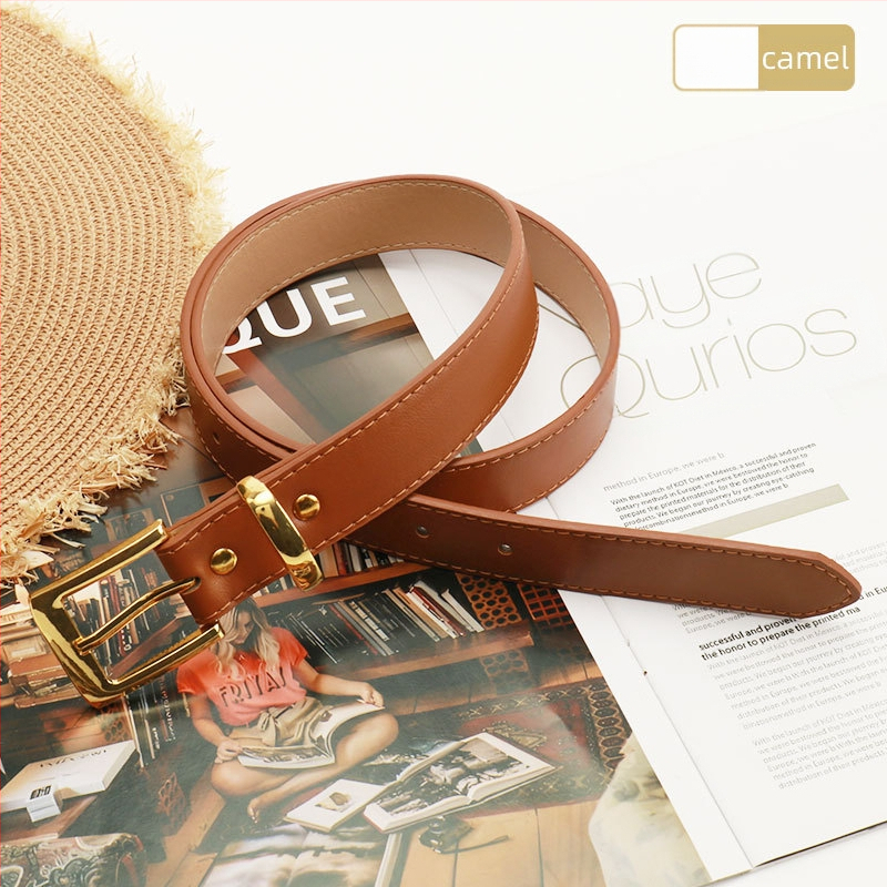 Moterų diržas - imitacinė oda, lydinio sagtis su smeigtuku, plotis 2,8 cm, elektroplatinė danga, universalus stilius