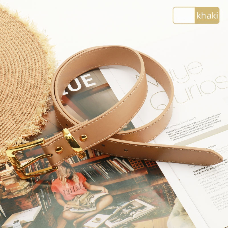 Moterų diržas - imitacinė oda, lydinio sagtis su smeigtuku, plotis 2,8 cm, elektroplatinė danga, universalus stilius