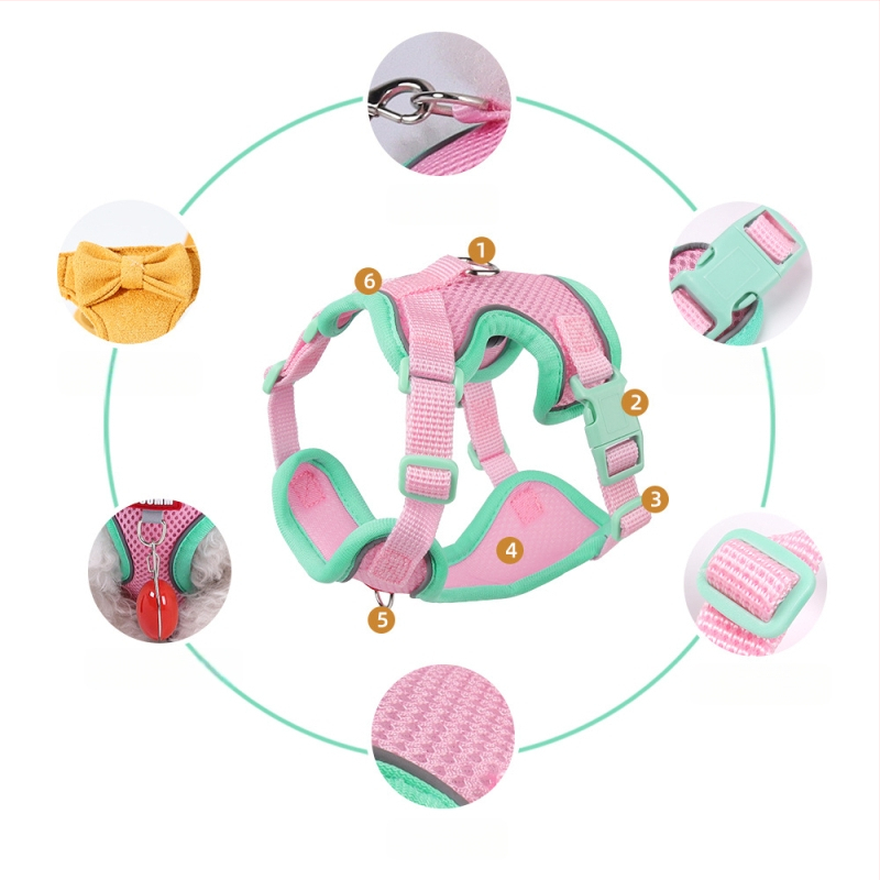 Belu krūtinės dirželis naminiams gyvūnams – poliesteris, reguliuojamas, katėms, dėžutėje 240 vnt