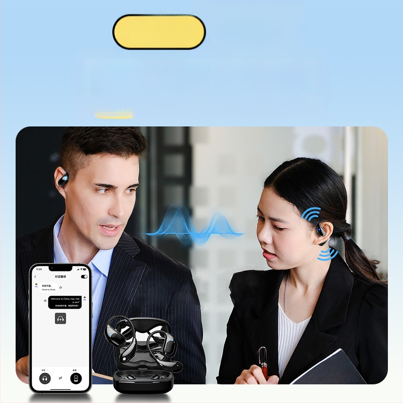 AI-alapú Bluetooth fülhallgató többnyelvű szinkron tolmácsolással, ANC zajcsökkentéssel, 10 m hatótávolság, Bluetooth 5.0, IPX4, fülbe illeszkedő sztereó, 4–8 óra üzemidő, K5