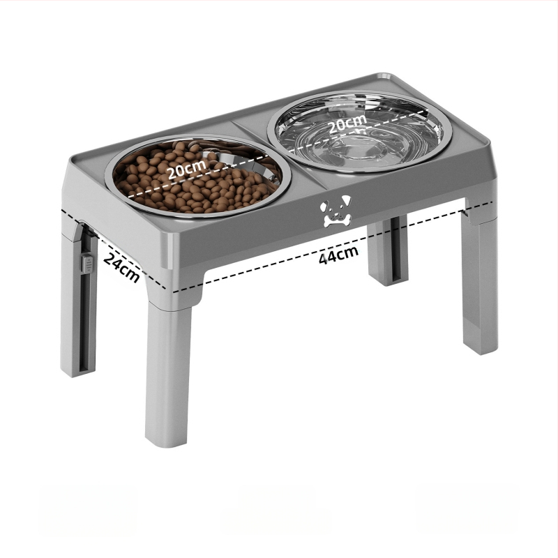 Сгъваеми повдигнати двойни купи за кучета, пластмасова конструкция, марка Meow Heart Treasure, принадлежности за хранене на домашни любимци