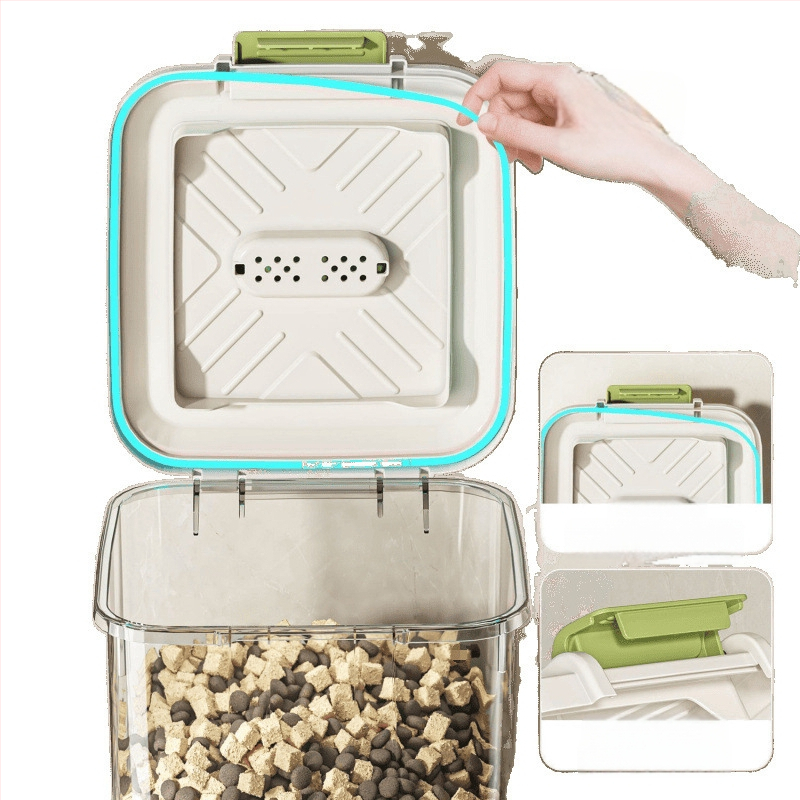 Κοντέινερ Αποθήκευσης Τροφίμων Κατοικίδιων Με Καπάκι — Σφραγισμένο, Αδιάβροχο και Ανθεκτικό σε Έντομα, Διαφανές Με Ρόδες για Τροφή Γάτας και Σκύλου, Κατασκευασμένο από Πολυπροπυλένιο. Χωρητικότητα: Δείτε λεπτομέρειες