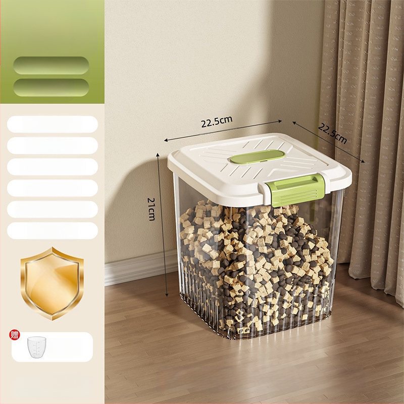Κοντέινερ Αποθήκευσης Τροφίμων Κατοικίδιων Με Καπάκι — Σφραγισμένο, Αδιάβροχο και Ανθεκτικό σε Έντομα, Διαφανές Με Ρόδες για Τροφή Γάτας και Σκύλου, Κατασκευασμένο από Πολυπροπυλένιο. Χωρητικότητα: Δείτε λεπτομέρειες