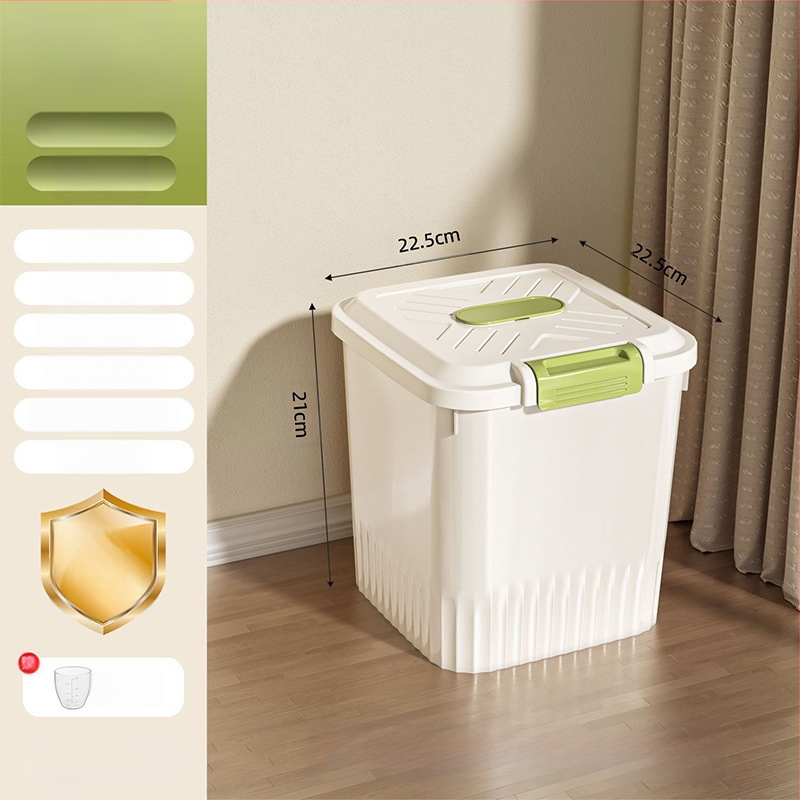 Κοντέινερ Αποθήκευσης Τροφίμων Κατοικίδιων Με Καπάκι — Σφραγισμένο, Αδιάβροχο και Ανθεκτικό σε Έντομα, Διαφανές Με Ρόδες για Τροφή Γάτας και Σκύλου, Κατασκευασμένο από Πολυπροπυλένιο. Χωρητικότητα: Δείτε λεπτομέρειες