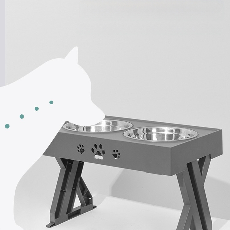 Suņu barošanas stacija ar nerūsējoša tērauda bļodu un plastmasas statīvu (Zīmols: Small One; Iepakojums: 10 vienības; Licencēta privātā zīmola: Jā; Kategorija: Suņu piederumi)