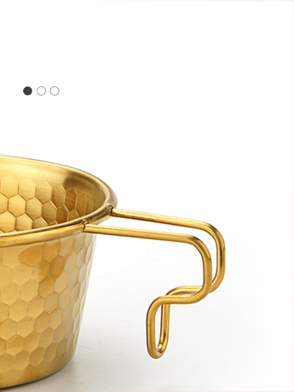 Hammered snow bowl no nerūsējoša tērauda piknikam ar rokturi, zīmols Moxa Chef, piemērots 2 personām