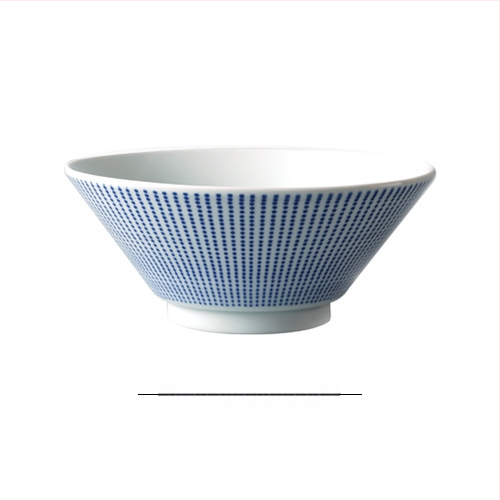 Nishida Muyu ramen dubuo iš porceliano, dryžuotas raštas, japonų stilius, apvali forma, tinkamas mikrobangoms