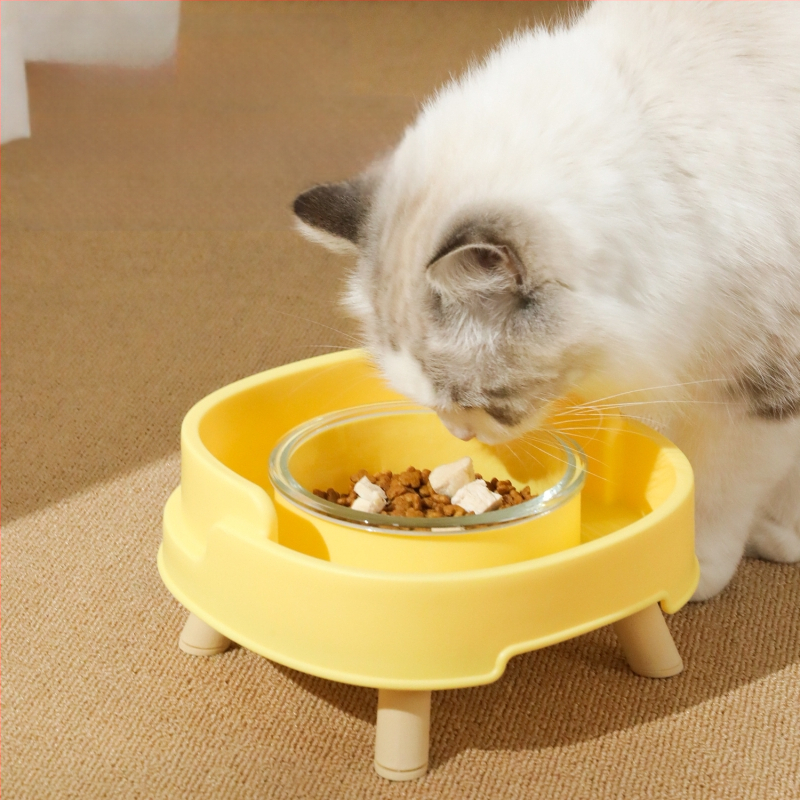 Atdalāma suņu un kaķu barošanas bļoda, noplūdei necaurlaidīga — Vienkāršs dizains, Materiāls PP+stikls, Hawoo Howo