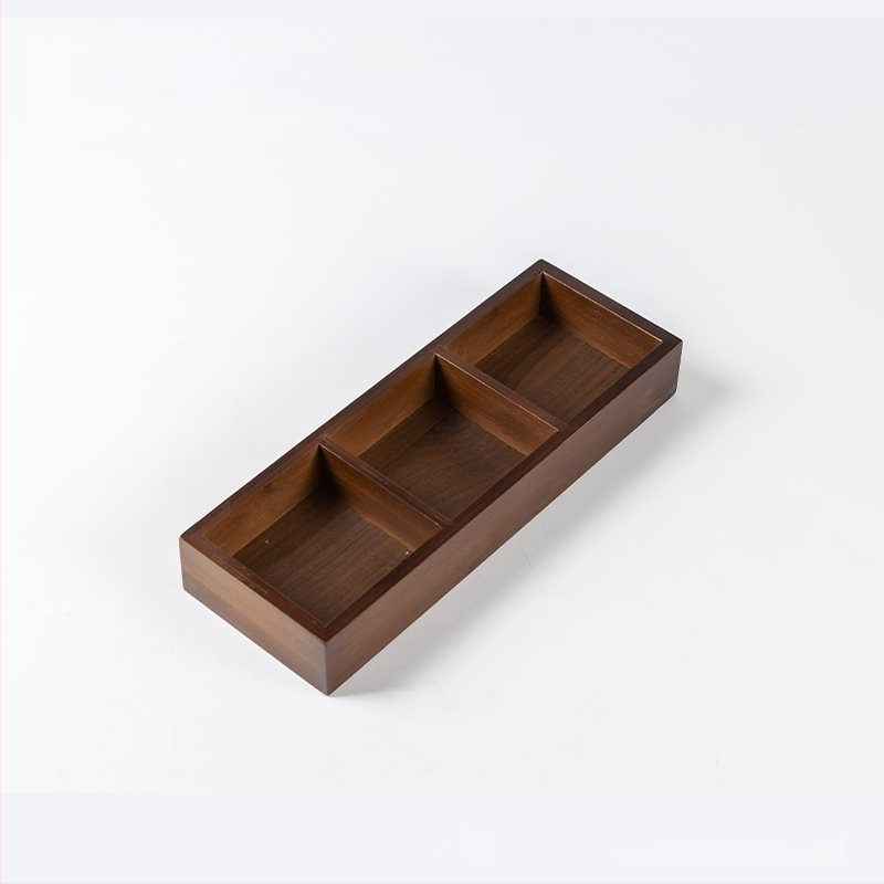 Bambukinis kvadratinis padėklas su devyniais skyreliais, medinė serviravimo plokštė džiovintiems vaisiams ir užkandžiams, kinų stilius