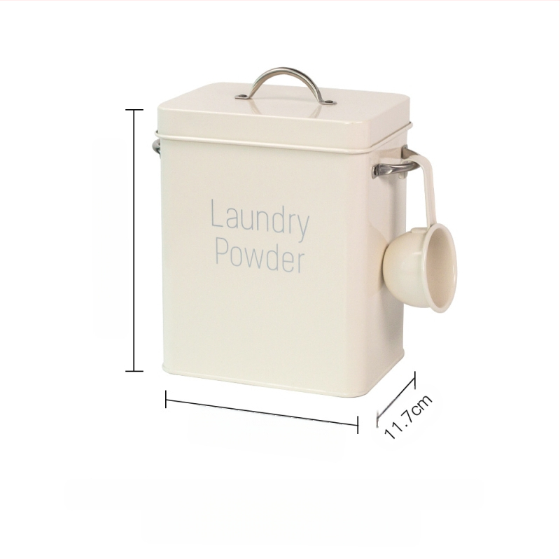 Metalo skalbimo priemonių konteineris su uždaru dangteliu, drėgmei atsparus, 6–7 L talpa