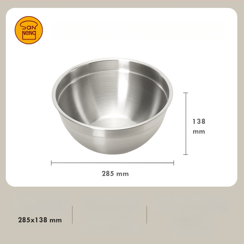 Kiaušinių plakiklis iš 304 nerūdijančio plieno, storintas dizainas, prekės ženklas Three Functions, tinkamas plakimui kremui ir tešlai