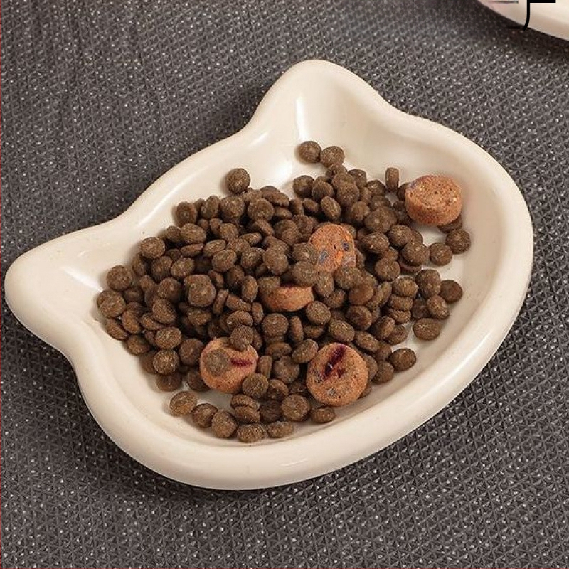 Japonijos stiliaus miela meškiukų lėkštė naminiams gyvūnėliams – plastikinė lėkštė kačiukams ir šunims, vieno gabalo liejimas, paprastas dizainas