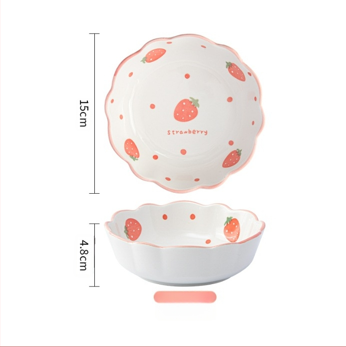 Keraminė vienam žmogui skirta lauanų komplektas — apvalus dubenėlis, lėkštė, lazdelės ir šaukštas, bangų taškų raštas, gaivus stilius, mikrobangų saugu