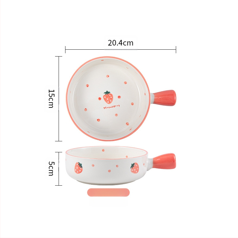 Keraminė vienam žmogui skirta lauanų komplektas — apvalus dubenėlis, lėkštė, lazdelės ir šaukštas, bangų taškų raštas, gaivus stilius, mikrobangų saugu